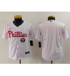 Youth Philadelphia Phillies Team  White Cool Base Stitched Baseball Jersey 1