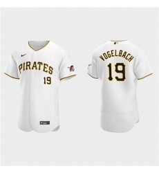 Men Pittsburgh Pirates 19 Daniel Vogelbach White Flex Base Stitched MLB Jerse