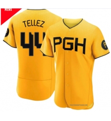 Men Pittsburgh Pirates Rowdy Tellez #44 City Connect Stitched Yellow Jersey