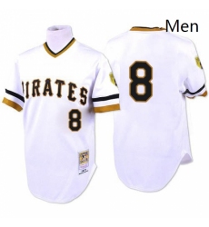 Mens Mitchell and Ness 1971 Pittsburgh Pirates 8 Willie Stargell Authentic White Throwback MLB Jersey