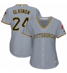 Womens Majestic Pittsburgh Pirates 24 Tyler Glasnow Replica Grey Road Cool Base MLB Jersey 