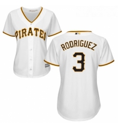 Womens Majestic Pittsburgh Pirates 3 Sean Rodriguez Authentic White Home Cool Base MLB Jersey 