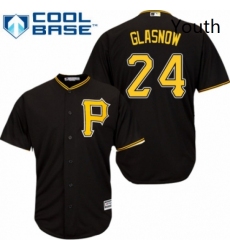 Youth Majestic Pittsburgh Pirates 24 Tyler Glasnow Authentic Black Alternate Cool Base MLB Jersey 