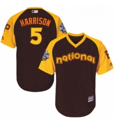 Youth Majestic Pittsburgh Pirates 5 Josh Harrison Authentic Brown 2016 All Star National League BP Cool Base MLB Jersey