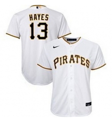 Youth Pirates 13 Ke 27Bryan Hayes White Home Jersey