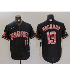 Men San Diego Padres 13 Manny Machado Black Mexico Cool Base Stitched Baseball Jersey