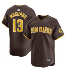 Men San Diego Padres 13 Manny Machado Brown 2024 Home Limited Stitched Baseball Jersey