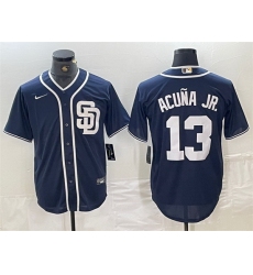 Men San Diego Padres 13 Manny Machado Navy Cool Base Stitched Baseball Jersey