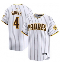 Men San Diego Padres 4 Blake Snell White 2024 Home Limited Stitched Baseball Jersey