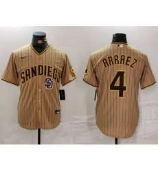 Men San Diego Padres 4 Luis Arraez Tan Cool Base Stitched Baseball Jersey 2