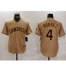 Men San Diego Padres 4 Luis Arraez Tan Cool Base Stitched Baseball Jersey 3 260