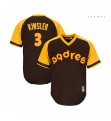 Mens San Diego Padres 3 Ian Kinsler Replica Brown Alternate Cooperstown Cool Base Baseball Jersey 