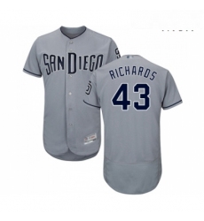 Mens San Diego Padres 43 Garrett Richards Authentic Grey Road Cool Base Baseball Jersey 