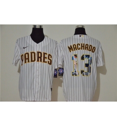 Padres 13 Manny Machado White Nike Cool Base Player Jersey