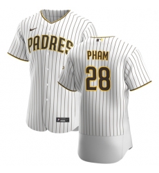 San Diego Padres 28 Tommy Pham Men Nike White Brown Home 2020 Authentic Player Jersey