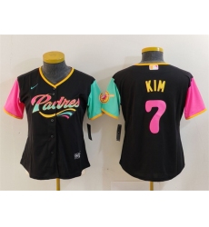 Women San Diego Padres 7 Ha Seong Kim Black City Connect Stitched Baseball Jersey