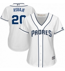 Womens Majestic San Diego Padres 20 Carlos Asuaje Replica White Home Cool Base MLB Jersey 