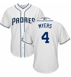 Youth Majestic San Diego Padres 4 Wil Myers Authentic White Home Cool Base MLB Jersey