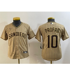 Youth San Diego Padres 10 Jurickson Profar Tan Stitched Baseball Jersey