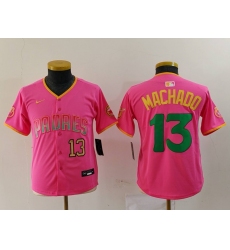 Youth San Diego Padres 3 Jackson Merrill Pink Stitched Baseball Jersey 2