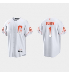 Men San Francisco Giants 1 Mauricio Dubon Men 2021 City Connect White Fan Version Jersey