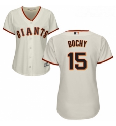 Womens Majestic San Francisco Giants 15 Bruce Bochy Replica Cream Home Cool Base MLB Jersey