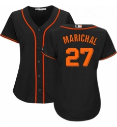 Womens Majestic San Francisco Giants 27 Juan Marichal Replica Black Alternate Cool Base MLB Jersey