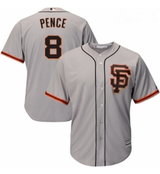 Youth Majestic San Francisco Giants 8 Hunter Pence Replica Grey Road 2 Cool Base MLB Jersey