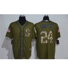 Mariners 24 Ken Griffey Jr  Olive 2020 Nike Cool Base Jersey