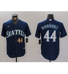 Men Seattle Mariners 44 Julio Rodr EDguez Navy Cool Base Stitched Jersey 1