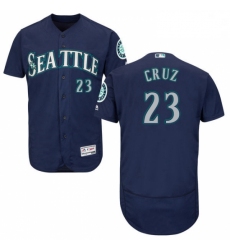 Mens Majestic Seattle Mariners 23 Nelson Cruz Navy Blue Alternate Flex Base Authentic Collection MLB Jersey