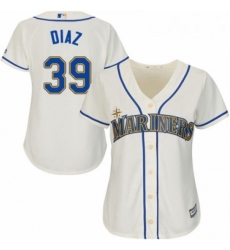 Womens Majestic Seattle Mariners 39 Edwin Diaz Replica Cream Alternate Cool Base MLB Jersey 