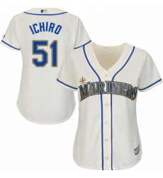 Womens Majestic Seattle Mariners 51 Ichiro Suzuki Replica Cream Alternate Cool Base MLB Jersey