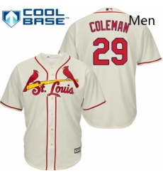 Mens Majestic St Louis Cardinals 29 Vince Coleman Replica Cream Alternate Cool Base MLB Jersey