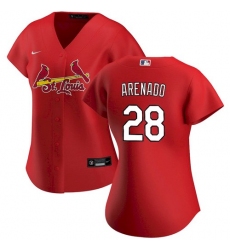 Women St. Louis Cardinals Nolan Arenado Red Jersey Home Cool Base