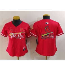 Women St  Louis Cardinals Team Big Logo Red 2024 City Connect Limited Stitched Baseball Jersey 2