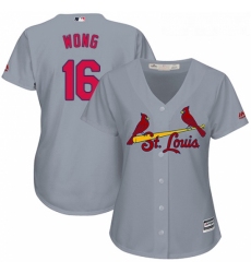 Womens Majestic St Louis Cardinals 16 Kolten Wong Authentic Grey Road Cool Base MLB Jersey