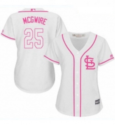 Womens Majestic St Louis Cardinals 25 Mark McGwire Authentic White Fashion Cool Base MLB Jersey