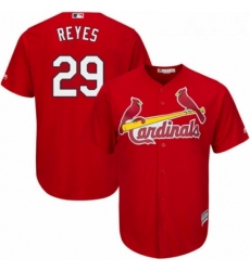 Youth Majestic St Louis Cardinals 29 lex Reyes Replica Red Alternate Cool Base MLB Jersey 