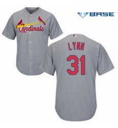 Youth Majestic St Louis Cardinals 31 Lance Lynn Replica Grey Road Cool Base MLB Jersey