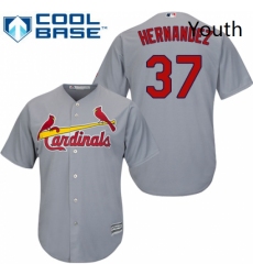 Youth Majestic St Louis Cardinals 37 Keith Hernandez Replica Grey Road Cool Base MLB Jersey