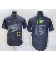 Men Tampa Bay Rays 15 Josh Lowe Charcoal 2024 City Connect Limited Stitched jerseys 3