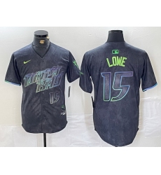 Men Tampa Bay Rays 15 Josh Lowe Charcoal 2024 City Connect Limited Stitched jerseys 5