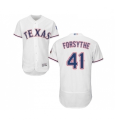 Mens Texas Rangers 41 Logan Forsythe White Home Flex Base Authentic Collection Baseball Jersey