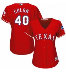 Womens Majestic Texas Rangers 40 Bartolo Colon Replica Red Alternate Cool Base MLB Jersey 