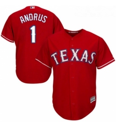 Youth Majestic Texas Rangers 1 Elvis Andrus Replica Red Alternate Cool Base MLB Jersey