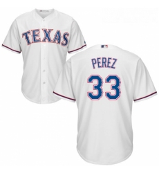 Youth Majestic Texas Rangers 33 Martin Perez Authentic White Home Cool Base MLB Jersey