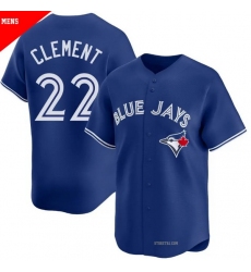 Men Toronto Blue Jays 22 Ernie Clement Royal Cool Base Stitched Baseball Jersey Men Toronto Blue Jays 22 Ernie Clement Royal Cool Base Stitched Baseball Jersey