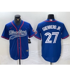 Men Toronto Blue Jays 27 Vladimir Guerrero Jr  Royal Cool Base Stitched Baseball Jersey