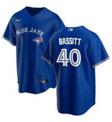 Men Toronto Blue Jays 40 Chris Bassitt Royal Cool Base Stitched Jersey